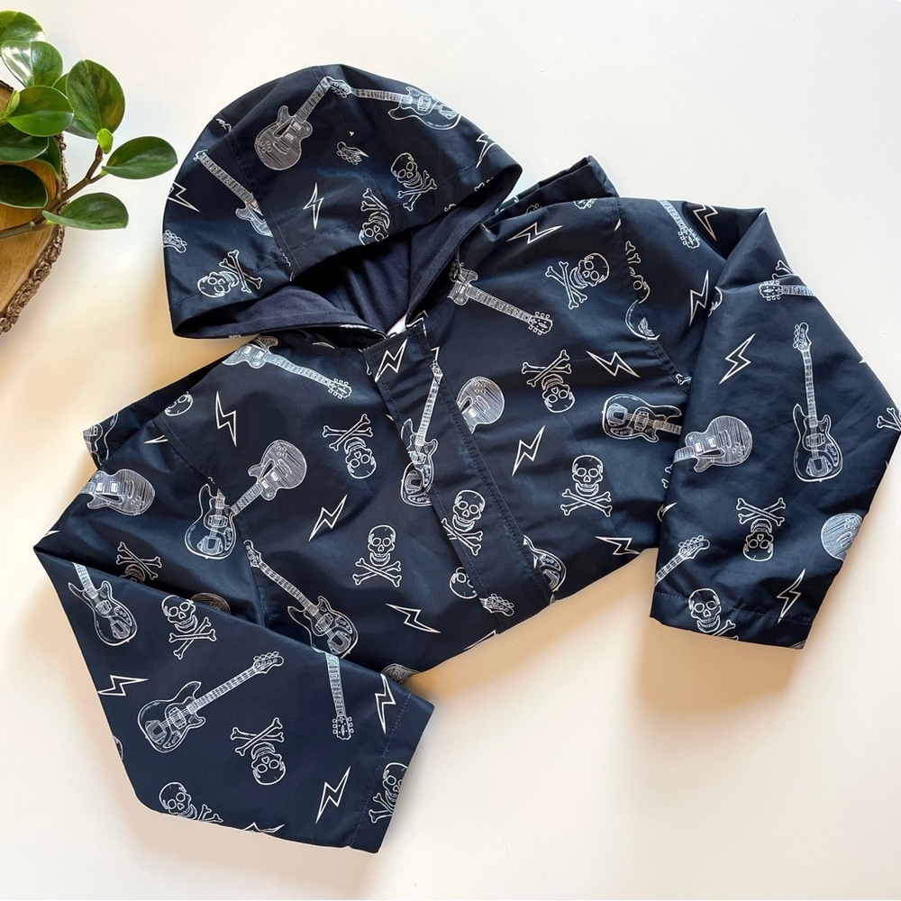Gymboree Navy Skull & Guitar Jacket | 7/8